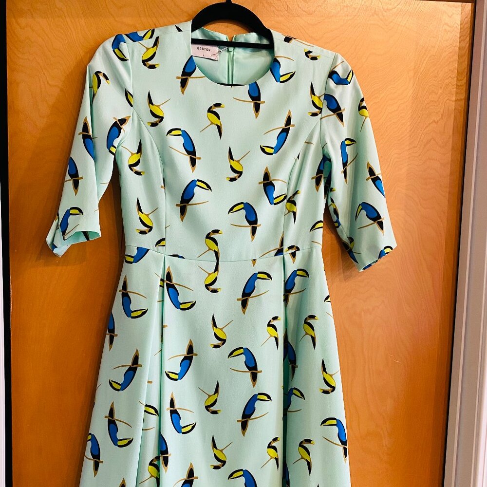 Bouton Short Sleeve Cocktail Dress